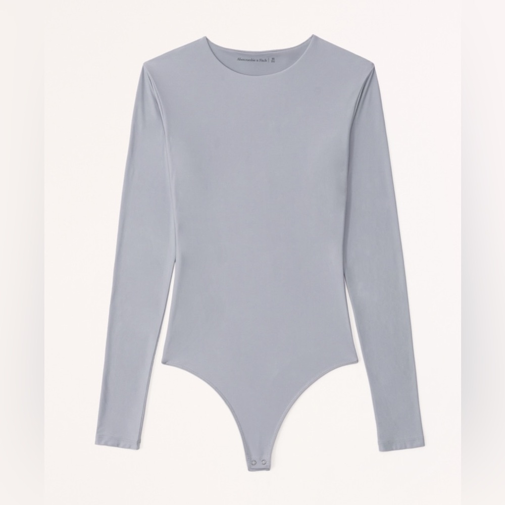 NWOT Abercrombie & Fitch Blueish Gray Matte Long-Sleeve
Square Neck Bodysuit
